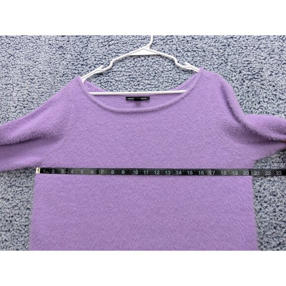 Boston Proper Plush Slouchy Sweater Size M Eyelash Pullover Boho Lilac Purple - Picture 9 of 12
